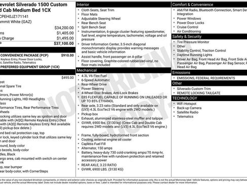 Used 2018 Chevrolet Silverado 1500 Custom w/ Custom Convenience Package image 15