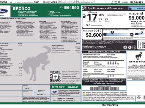 Certified 2023 Ford Bronco Wildtrak AWD/4WD image 3