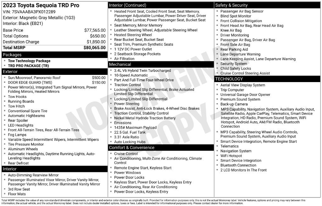 Used 2023 Toyota Sequoia TRD Pro AWD/4WD image 5