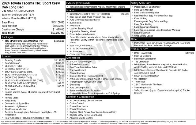 Certified 2024 Toyota Tacoma TRD Sport w/ TRD Sport Upgrade Package AWD/4WD image 33