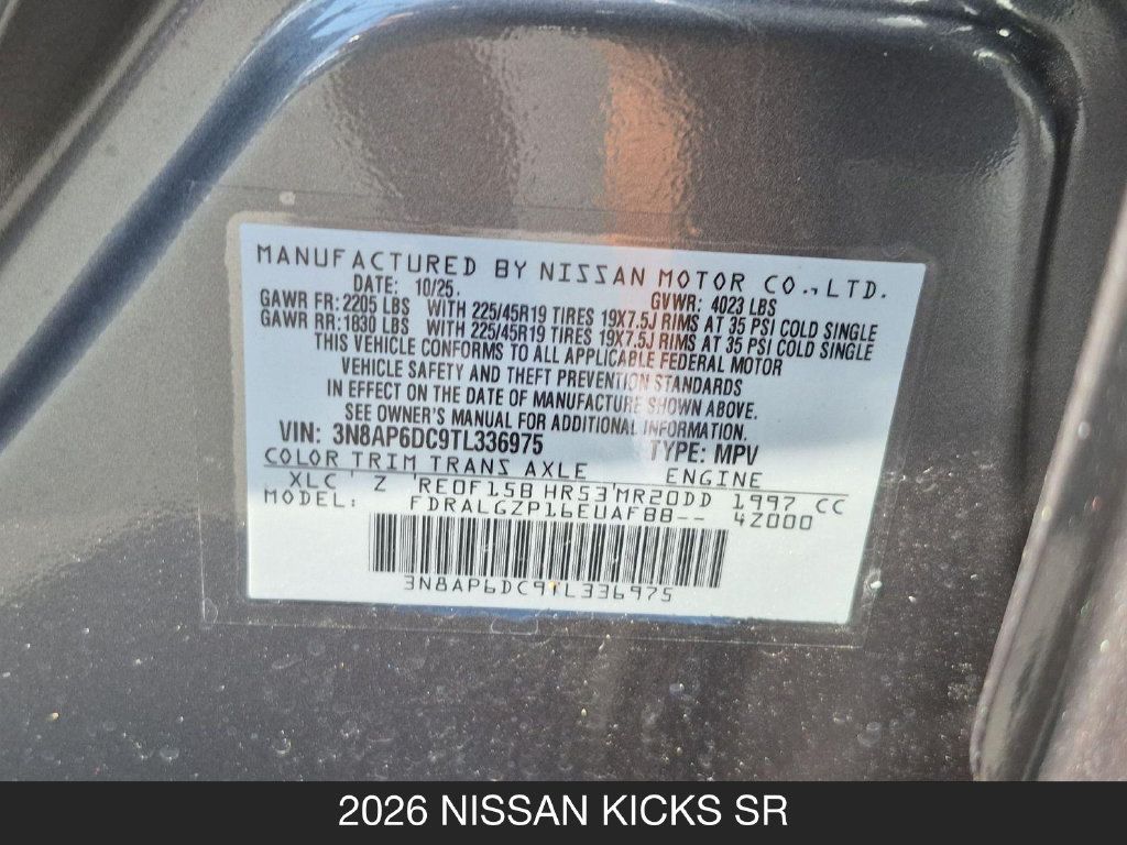 Certified 2026 Nissan Kicks SR w/ SR Premium Package FWD image 25