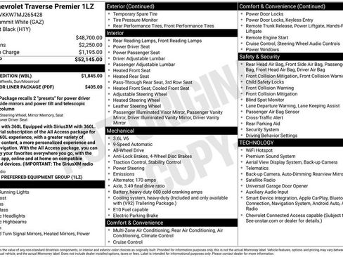 Used 2021 Chevrolet Traverse Premier w/ Redline Edition AWD/4WD image 47