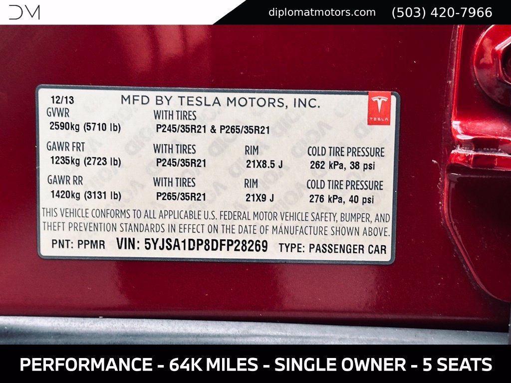 Used 2013 Tesla Model S Performance RWD image 43
