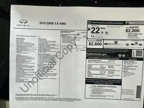 Used 2015 INFINITI QX60 AWD w/ Premium Package image 40