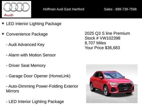 Certified 2025 Audi Q3 2.0T Premium w/ Convenience Package AWD/4WD image 6