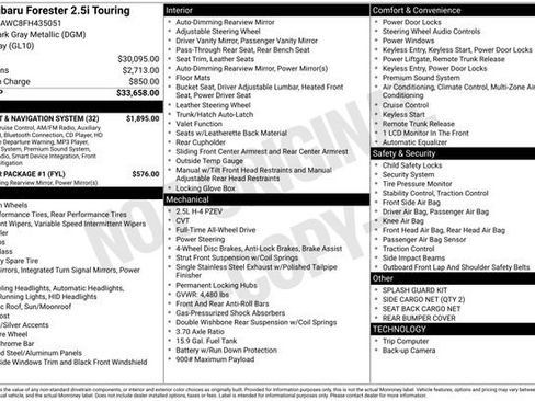 Used 2015 Subaru Forester 2.5i Touring w/ Eyesight & Navigation System image 28