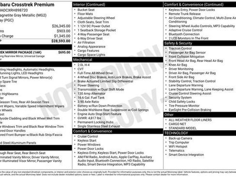 Certified 2024 Subaru Crosstrek 2.0i Premium w/ Crosstrek Mirror Package image 13
