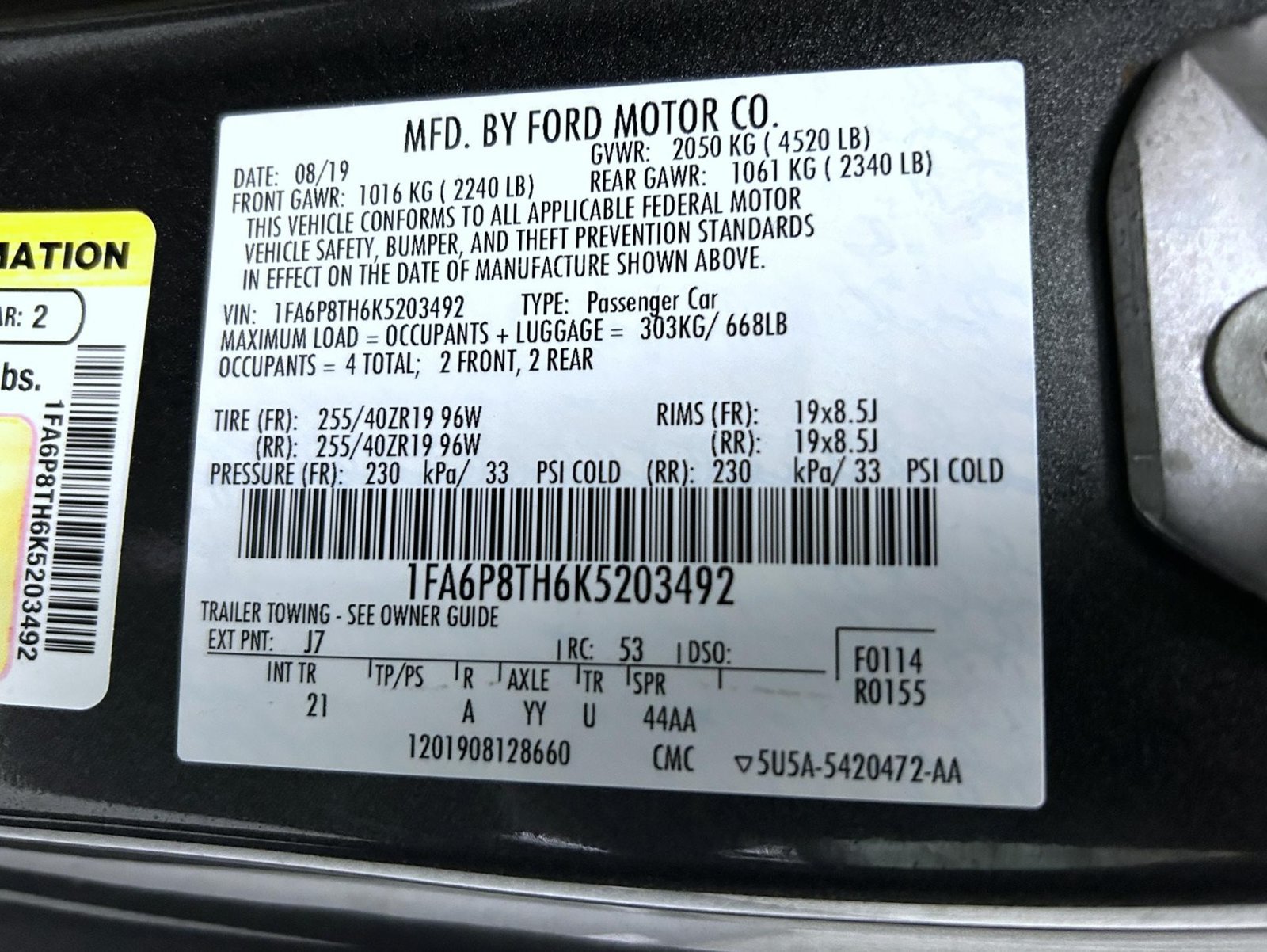 Used 2019 Ford Mustang Coupe w/ Black Accent Package RWD image 23