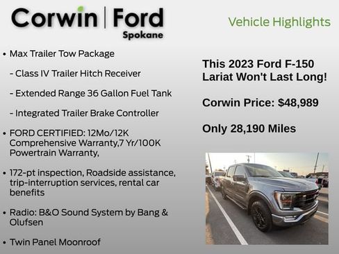 Used 2023 Ford F150 Lariat w/ Equipment Group 502A High AWD/4WD image 17