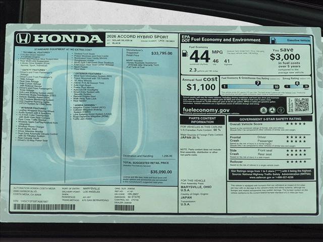 New 2026 Honda Accord Sport image 17