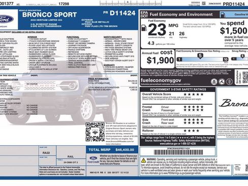 Used 2023 Ford Bronco Sport Heritage Limited AWD/4WD image 5