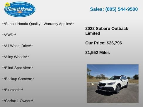 Used 2022 Subaru Outback Limited w/ Popular Package #2 AWD/4WD image 5