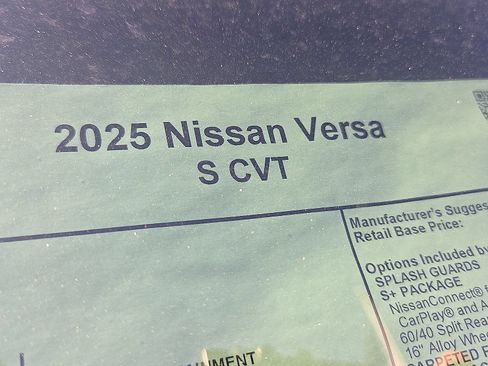 Used 2025 Nissan Versa S w/ S Plus Package FWD image 8