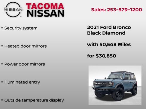 Used 2021 Ford Bronco Black Diamond AWD/4WD image 18