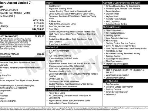 Used 2020 Subaru Ascent Limited w/ Technology Package image 45