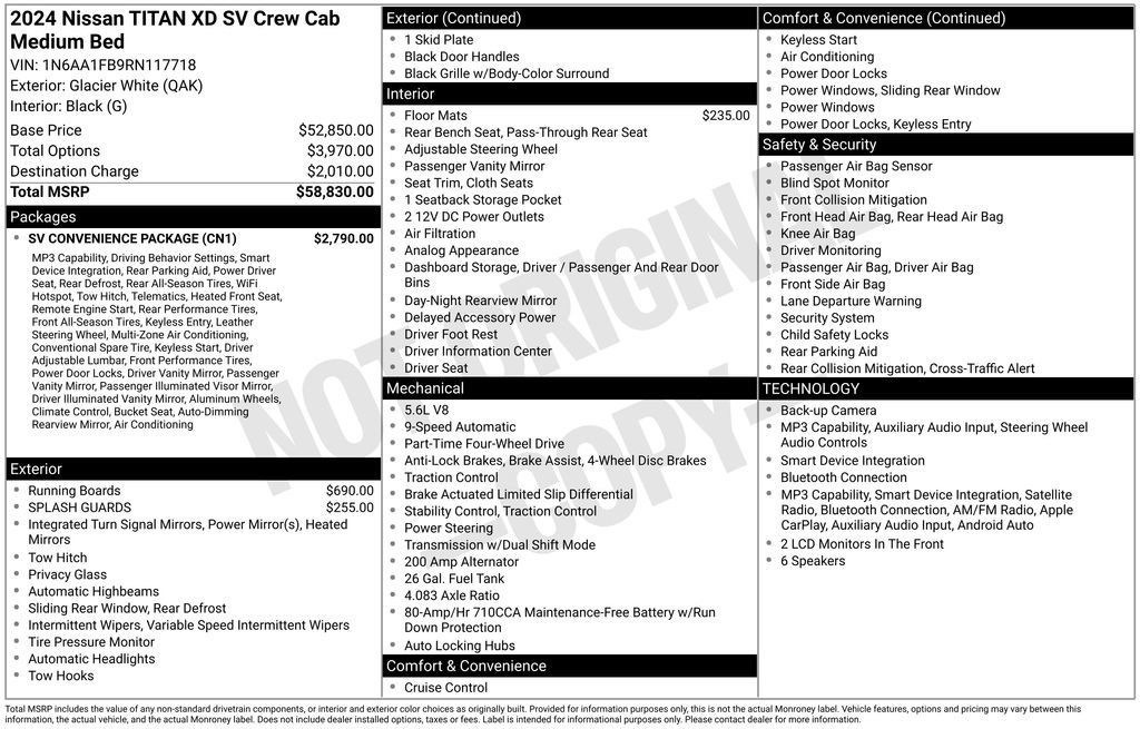 Certified 2024 Nissan Titan SV w/ SV Convenience Package AWD/4WD image 6