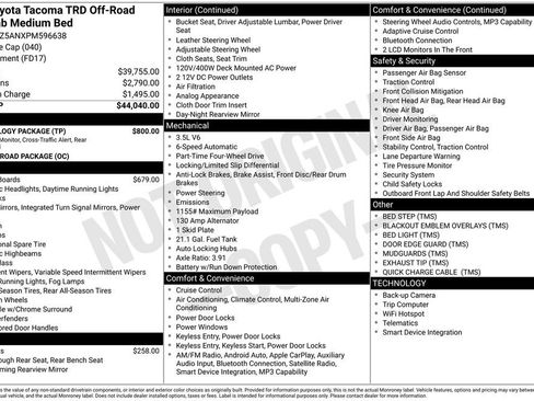 Used 2023 Toyota Tacoma TRD Off-Road w/ Technology Package AWD/4WD image 6