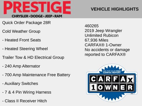 Used 2019 Jeep Wrangler Unlimited Rubicon image 2