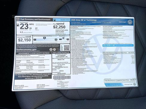 New 2026 Volkswagen Atlas SE FWD image 22