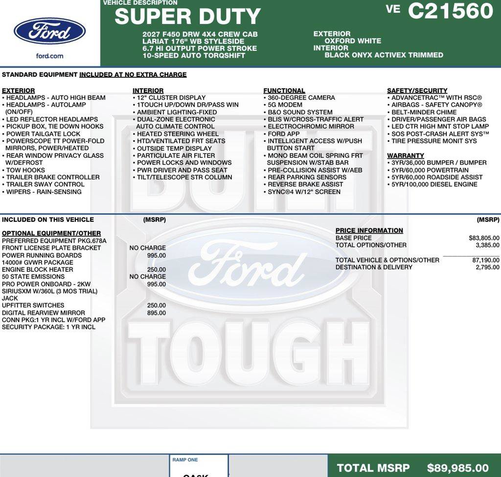 New 2027 Ford F450 Lariat AWD/4WD image 2
