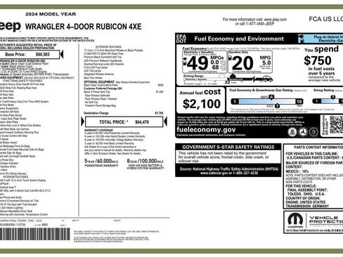 Used 2024 Jeep Wrangler Unlimited Rubicon 4xe AWD/4WD image 4