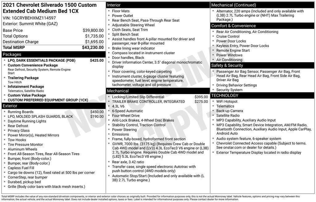 Used 2021 Chevrolet Silverado 1500 Custom w/ LPO, Dark Essentials Package AWD/4WD image 2