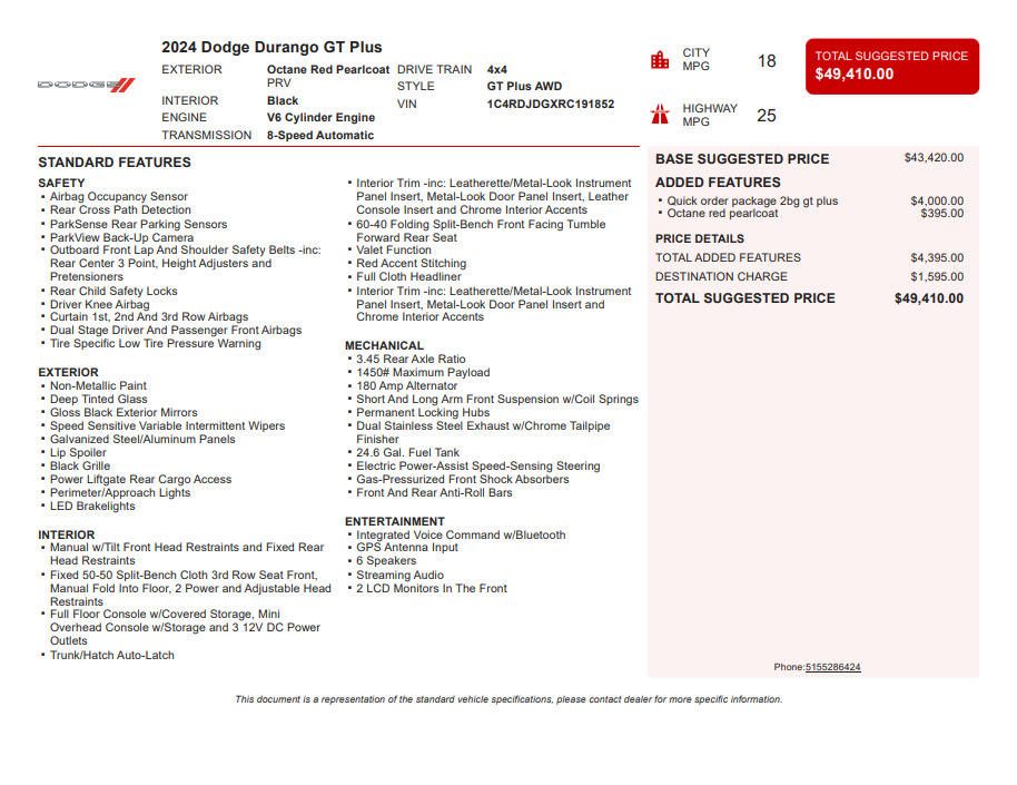Used 2024 Dodge Durango GT AWD/4WD image 3