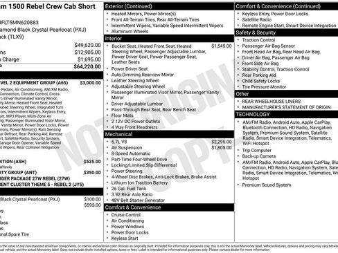 Certified 2021 RAM 1500 Rebel w/ Rebel Level 2 Equipment Group image 37