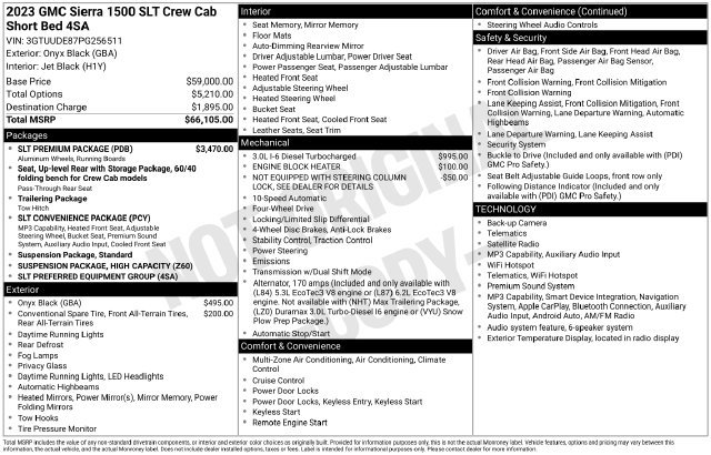 Used 2023 GMC Sierra 1500 SLT w/ SLT Premium Package AWD/4WD image 2