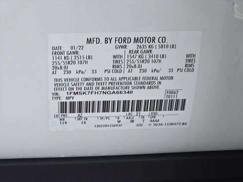 Used 2022 Ford Explorer Limited w/ Equipment Group 301A image 28