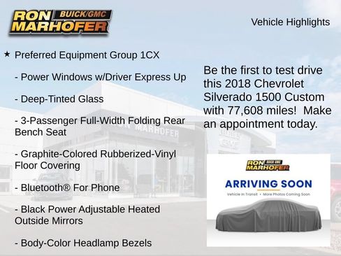 Used 2018 Chevrolet Silverado 1500 Custom w/ LPO, Street Package RWD image 3