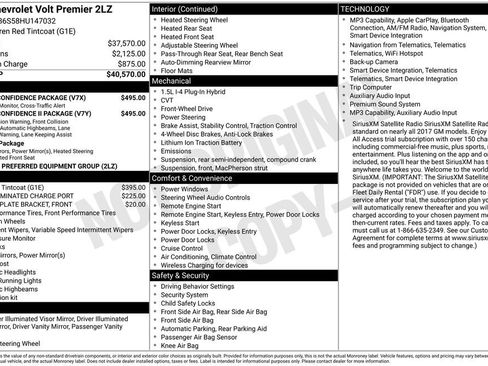 Used 2017 Chevrolet Volt Premier w/ Driver Confidence II Package FWD image 40
