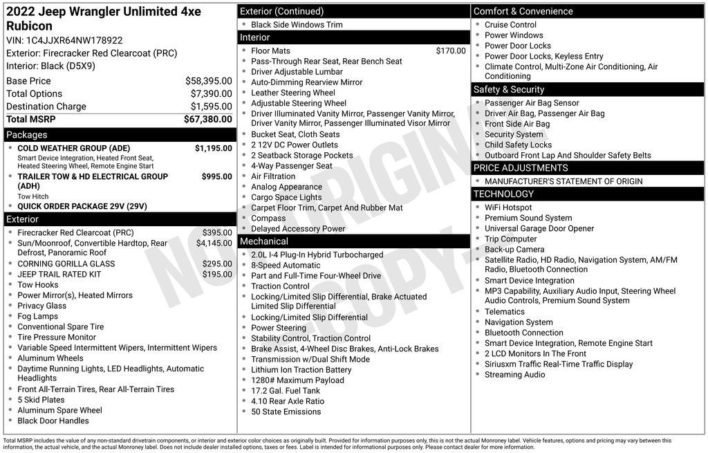 Used 2022 Jeep Wrangler Unlimited Rubicon 4xe w/ Cold Weather Group AWD/4WD image 33