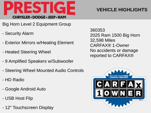 Used 2025 RAM 1500 Big Horn AWD/4WD image 8