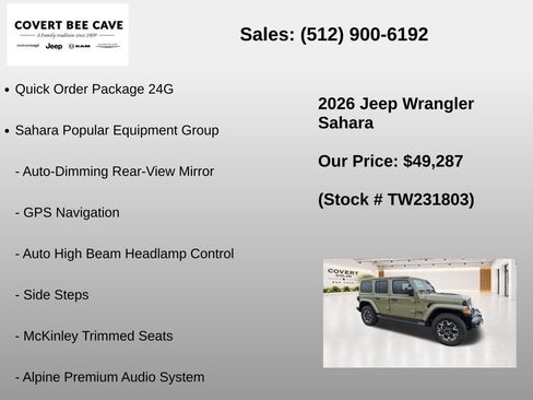 New 2026 Jeep Wrangler Unlimited Sahara AWD/4WD image 7