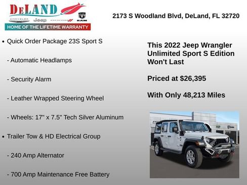Used 2022 Jeep Wrangler Unlimited Sport image 12
