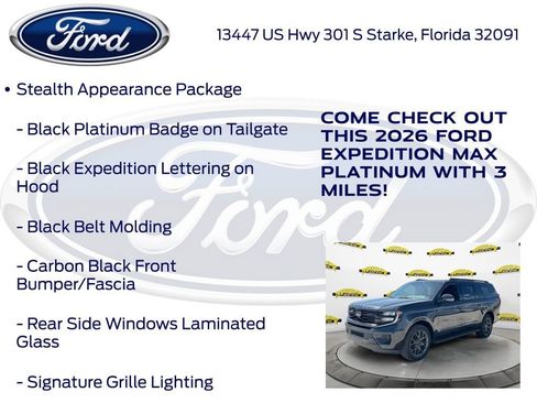 New 2026 Ford Expedition Max Platinum w/ Stealth Appearance Package image 25