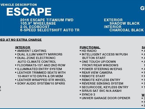 Used 2016 Ford Escape Titanium FWD image 16