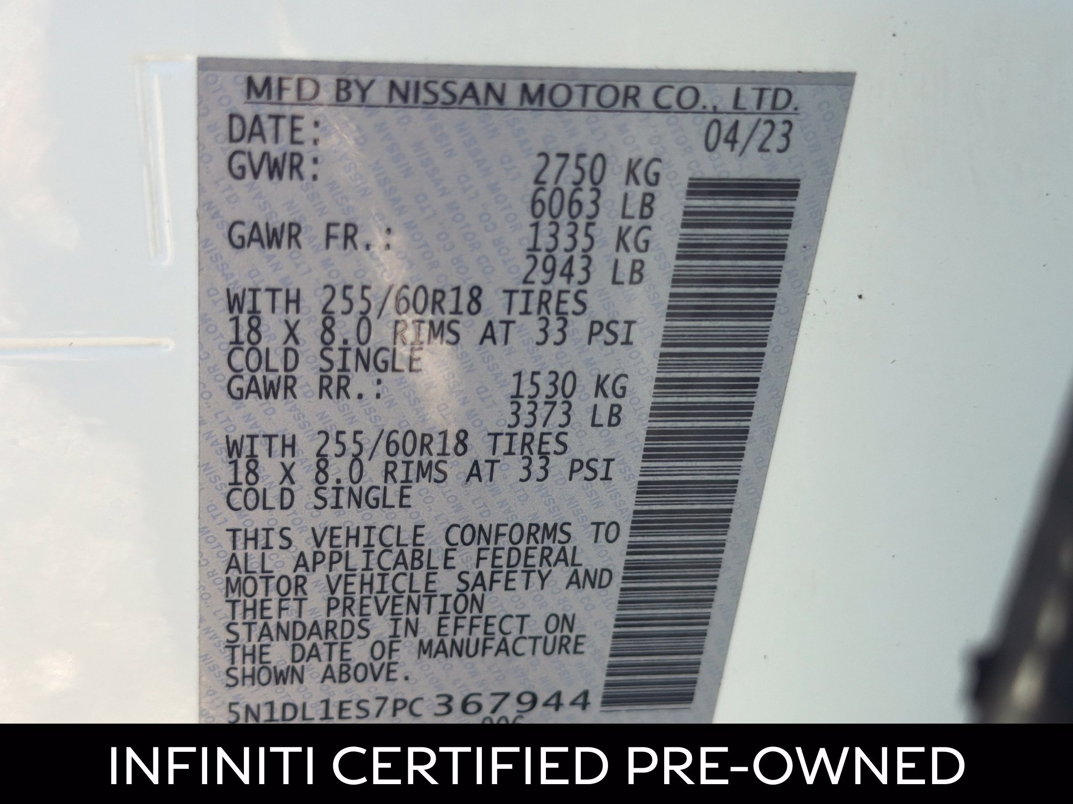 Certified 2023 INFINITI QX60 Pure AWD/4WD image 27