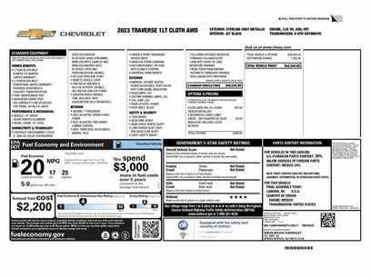 Used 2023 Chevrolet Traverse LT w/ LPO, Floor Liner Package