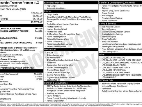 Used 2019 Chevrolet Traverse Premier w/ LPO, Blackout Package AWD/4WD image 32