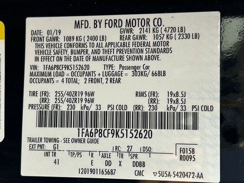 Used 2019 Ford Mustang GT Premium w/ Ford Safe & Smart Package image 32