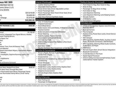 Used 2021 Lexus NX 300 FWD w/ Accessory Package 2 image 35