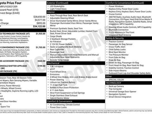 Used 2016 Toyota Prius Four w/ Advanced Technology Package FWD image 2