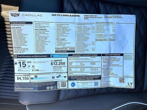 New 2026 Cadillac CT5 V Blackwing w/ Carbon Fiber 1 Package image 14