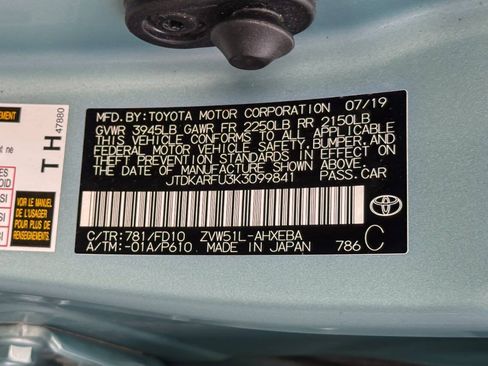 Used 2019 Toyota Prius LE FWD image 20
