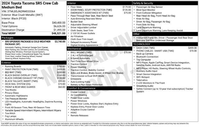Certified 2024 Toyota Tacoma SR5 AWD/4WD image 37