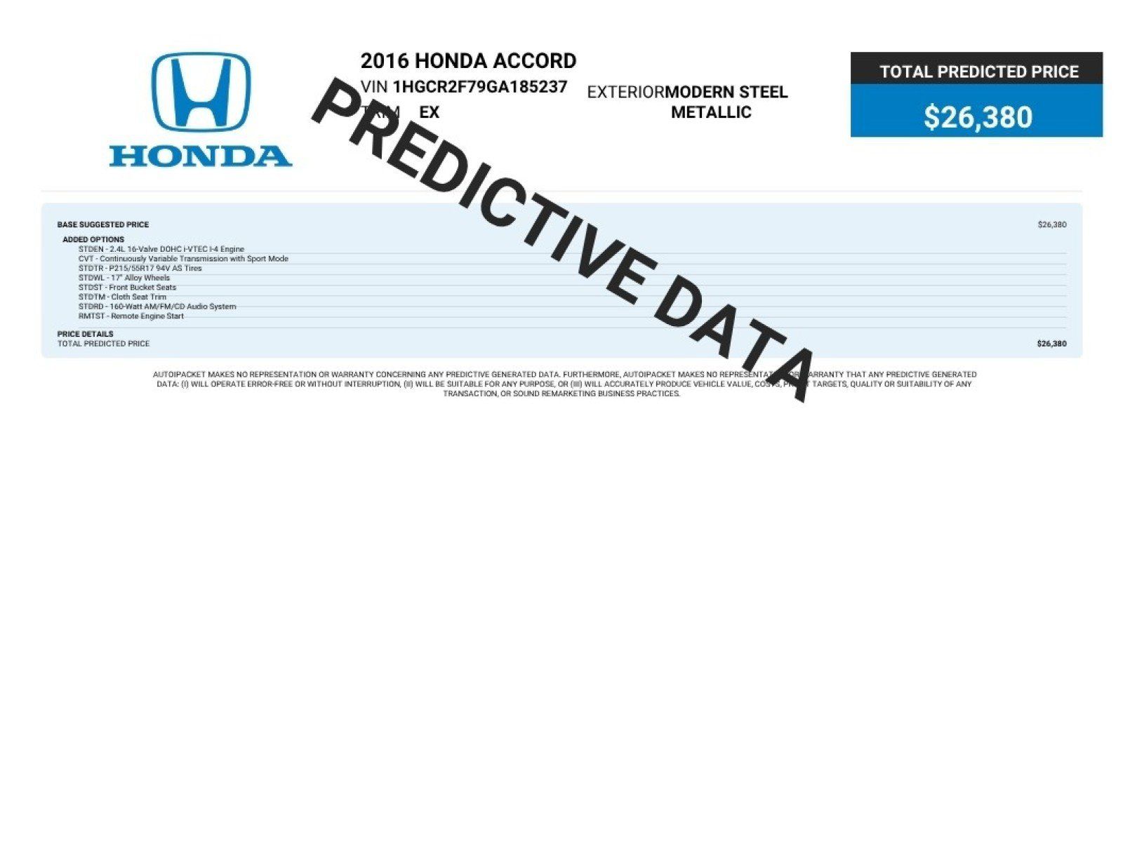 Used 2016 Honda Accord EX image 2