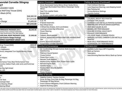 Used 2024 Chevrolet Corvette Stingray Coupe w/ Z51 Performance Package RWD image 24