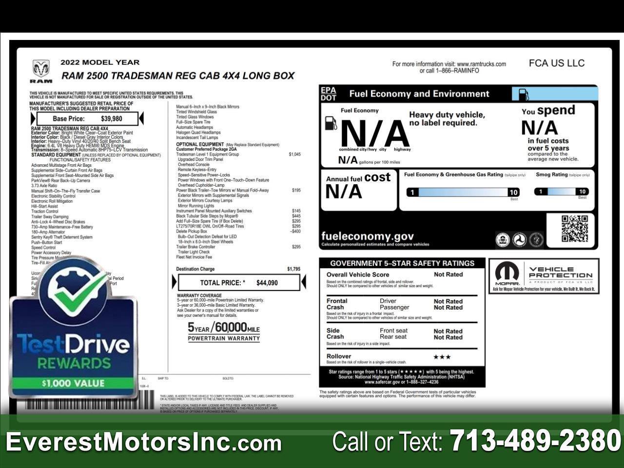 Used 2022 RAM 2500 Tradesman AWD/4WD image 1